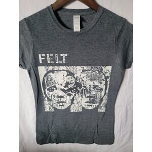 Felt    band  t shirt size Ladies  small heather gray